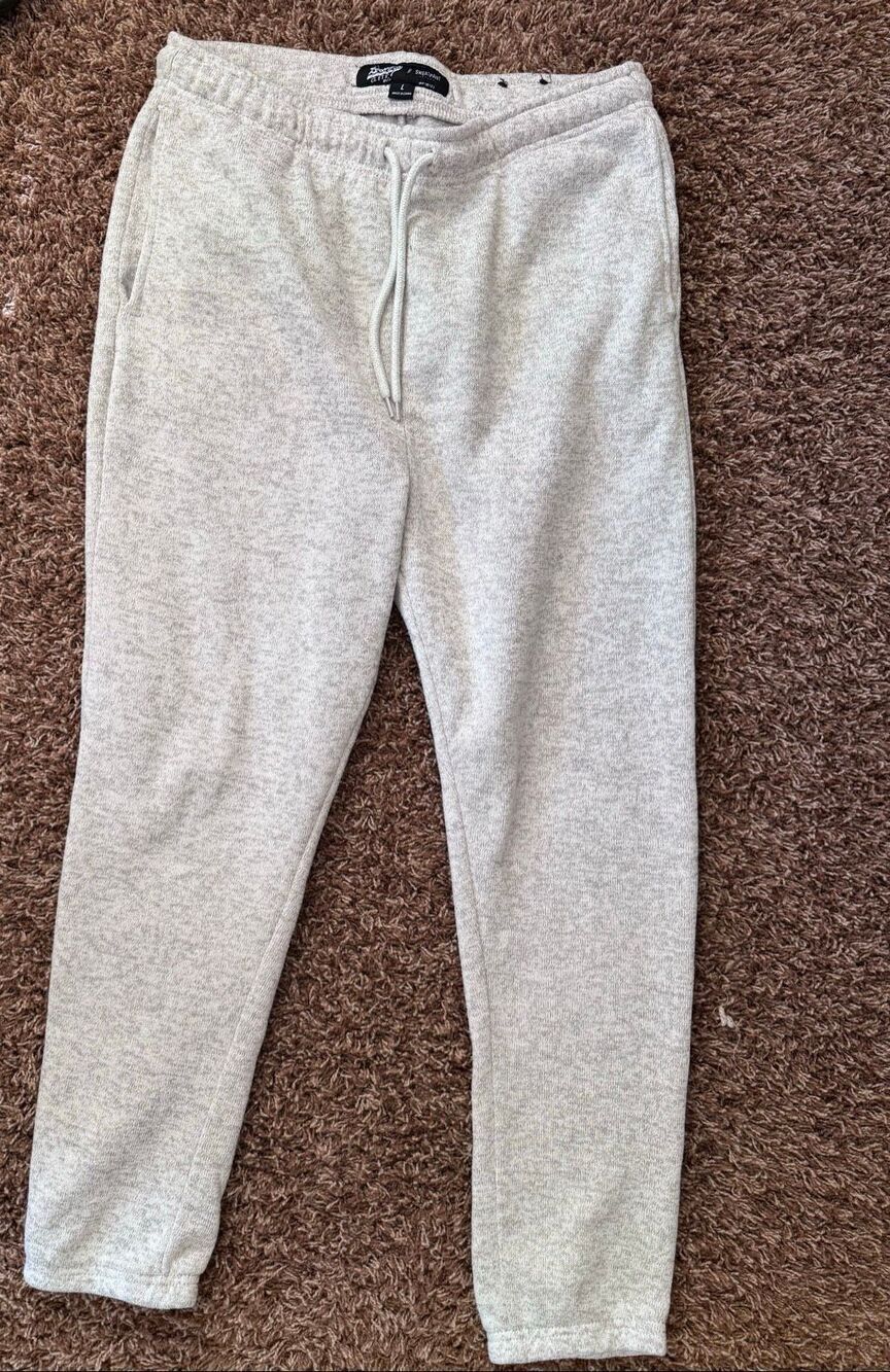 Brooklyn Clothing men’s super soft comfy grey sweatpants L marl gray airplane la